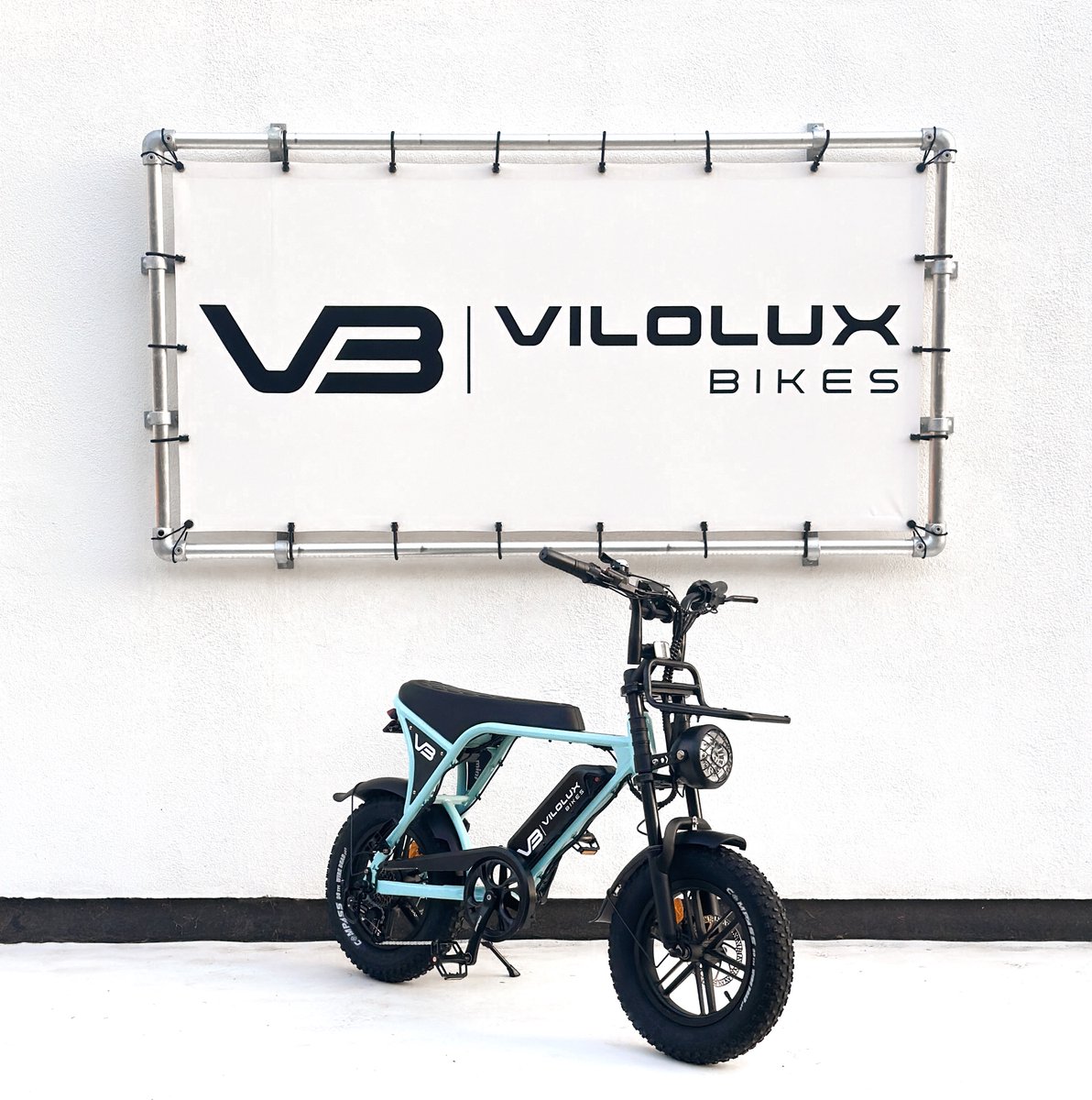 Vilolux® Fatbike electrisch - Fatbike C80 Mini - voorrek - 2025 Model - Legaal - Rijklaar geleverd - 16 inch - Niet opvoerbare fatbikes - 2 Jaar garantie - Hydraulische remmen - Alarm - Licht blauw (8721246491064)