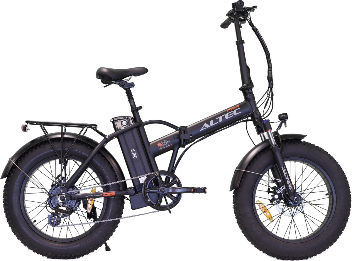 Altec Focus - Elektrische Fatbike - Vouwfiets - 20 inch - 8 versnellingen - Zwart (8681933429735)