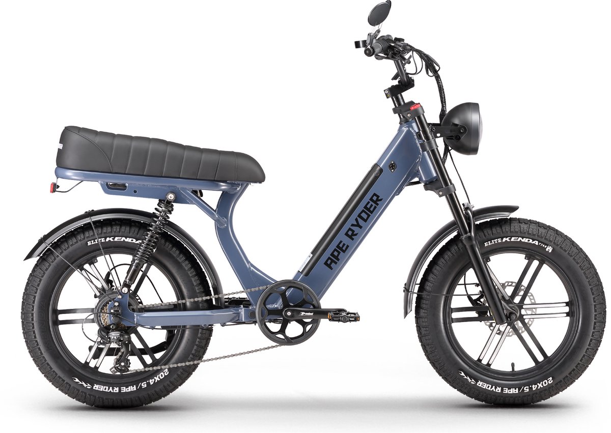 Ape Ryder MD10 Premium Elektrische Fatbike 250W / 48V / 14.5AH / 20Inch Oud Blauw (8683145901986)