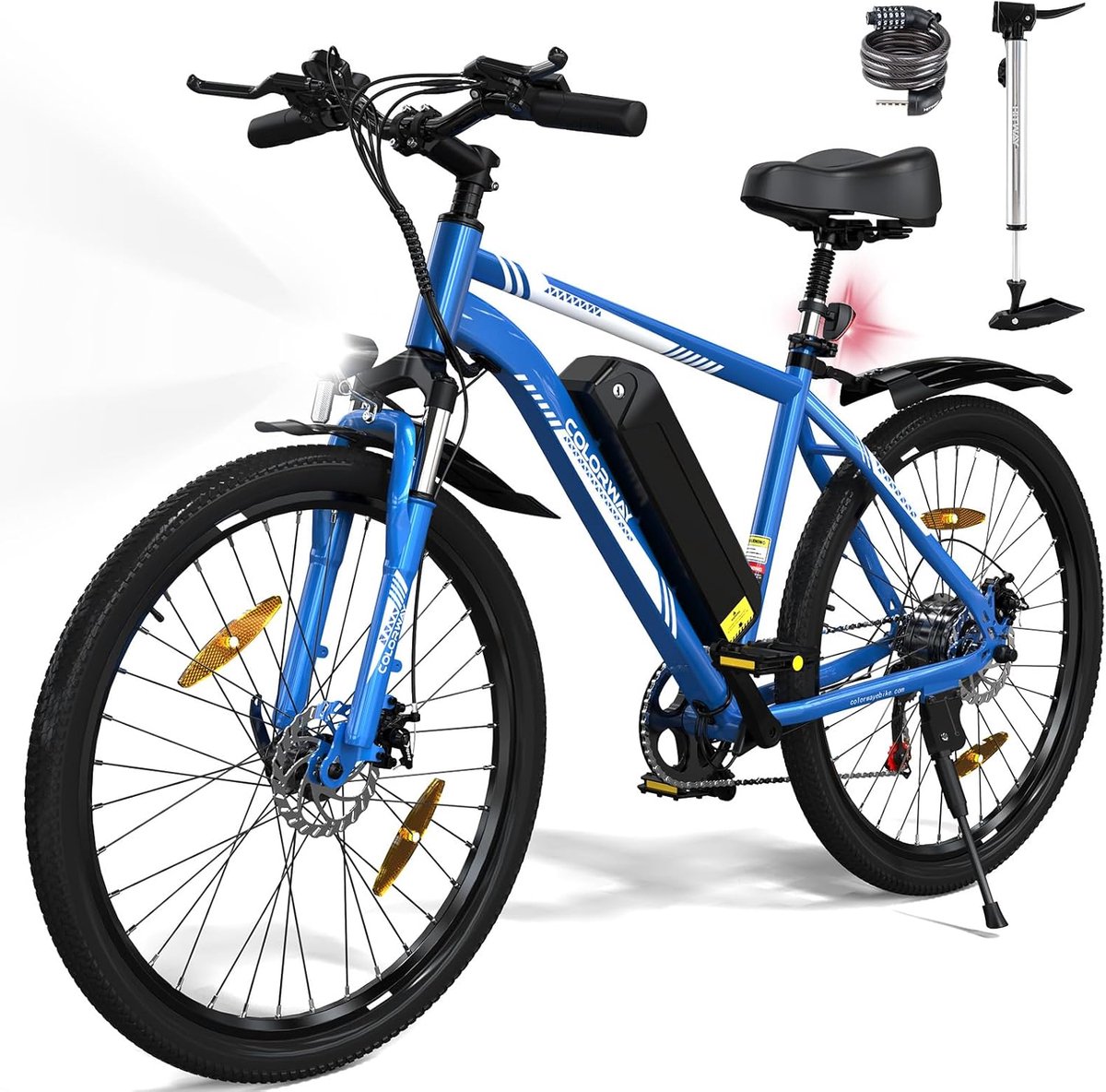 Colorway Elektrische Fiets BK15 - Trendy 26Inch Mountain EBike met Afneembare 36V 15Ah Lithium Batterij - City Commuter E-Bike met 250W Motor - 7 Versnellingen - IP54 Waterdicht (8721082807012)