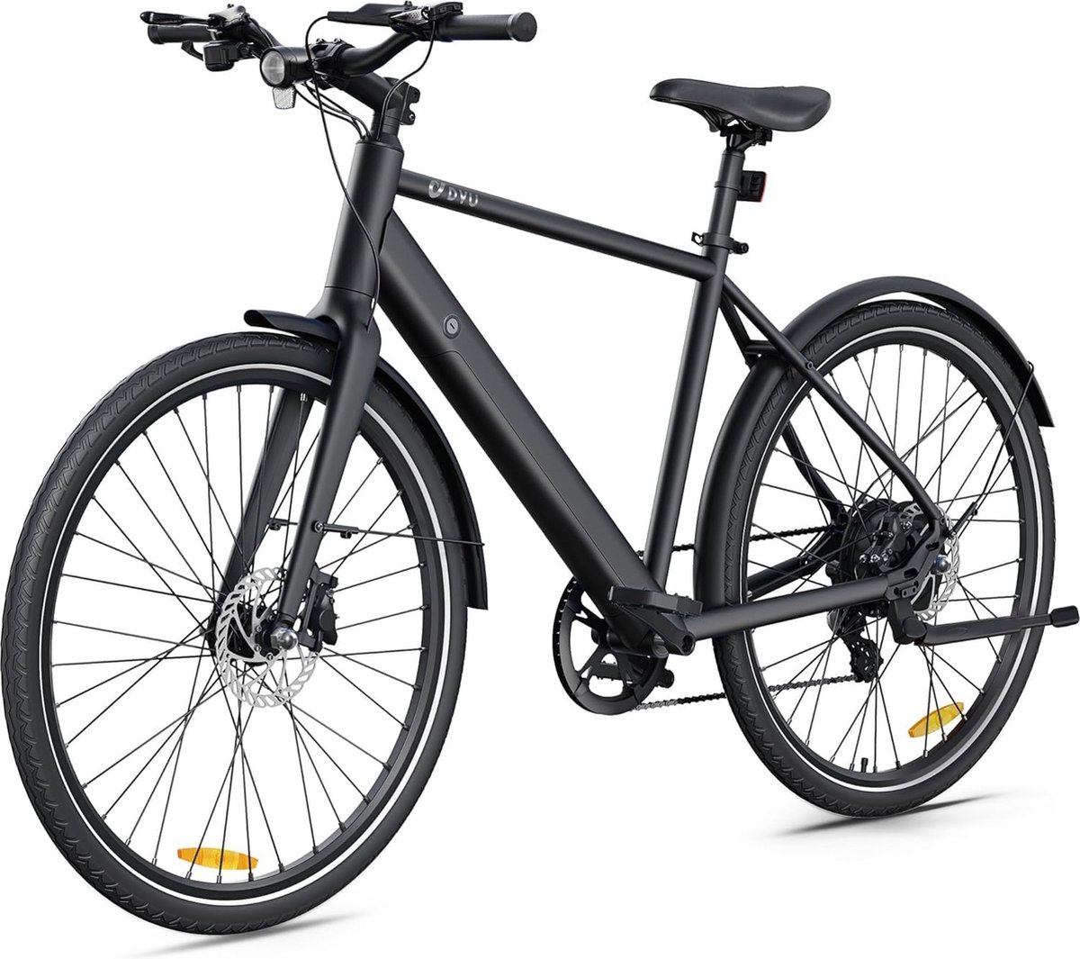DYU Stroll1 elektrische fiets - 36 V 9 Ah verwijderbare batterij - 250 W motor - 3 rijmodi en Shimano 7 snelheden - Uitgerust met 27,5 inch 700 * 38C CST-banden - Ondersteund pedaal, LCD-scherm - Slimme elektrische fiets - zwart (5410467899560)