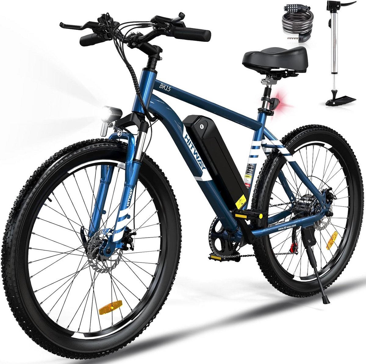 Elektrische Fiets HITWAY BK15 -26*3.0 Inch Mountain EBike met Afneembare 48V 15Ah Lithium Batterij - City Commuter E-Bike met 250W Motor - IP54 Waterdicht (8721082807463)