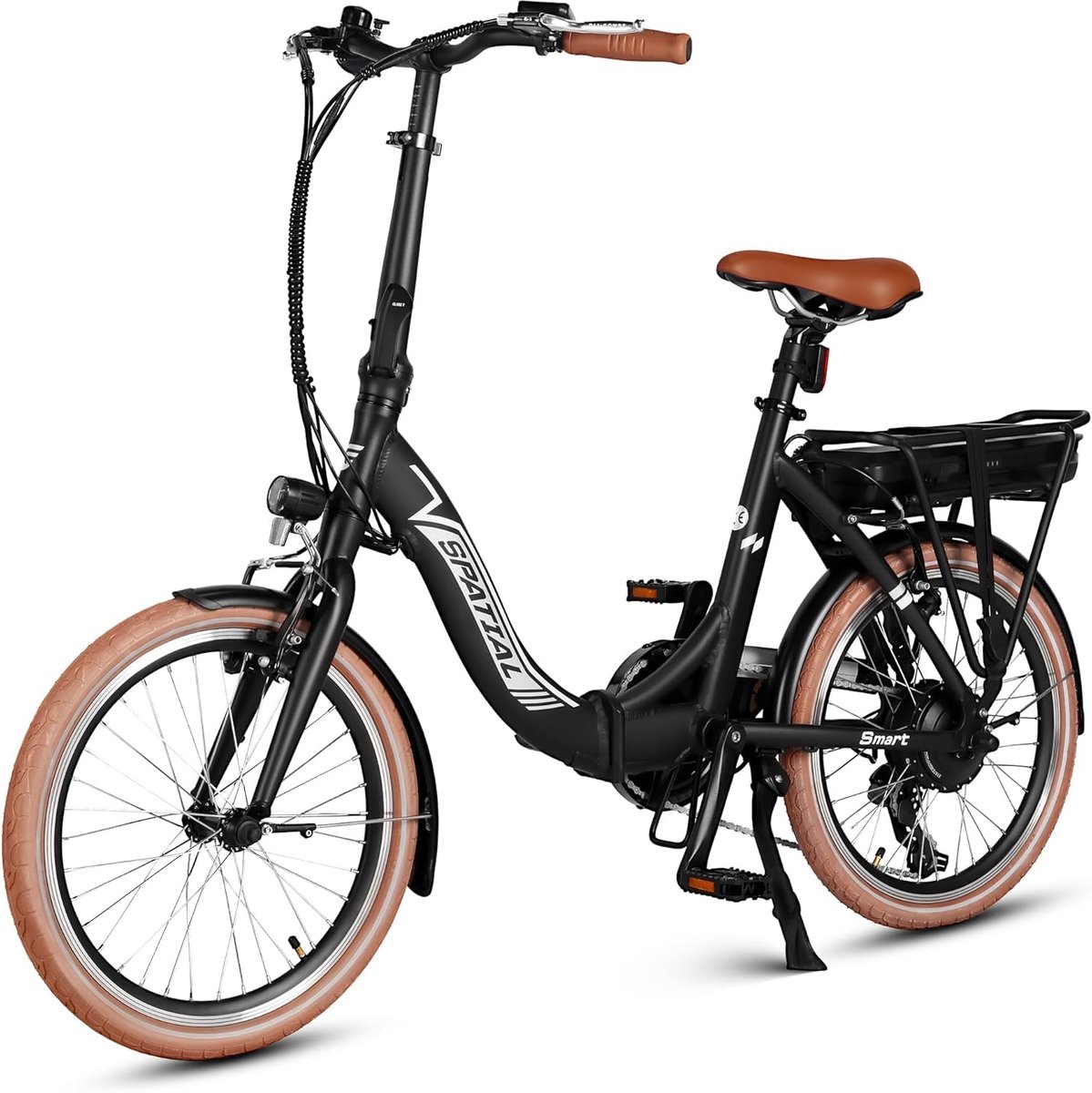 Elektrische Fiets Spatial SPA2002 - 250W Motor - 36V10.4Ah Accu - 25km/u Maximale Snelheid - 50km Bereik - Shimano 7 Versnellingen - Zwart (9331868519733)