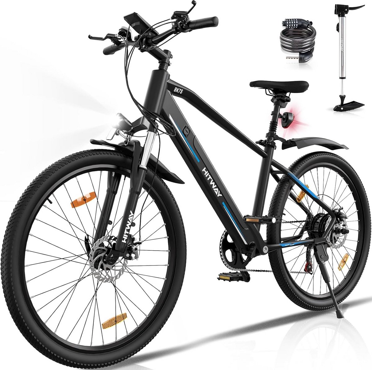 Hitway BK7S elektrische fiets ebike - 26 inch - 7 versnellingen - IP54 waterdicht (8711551987482)
