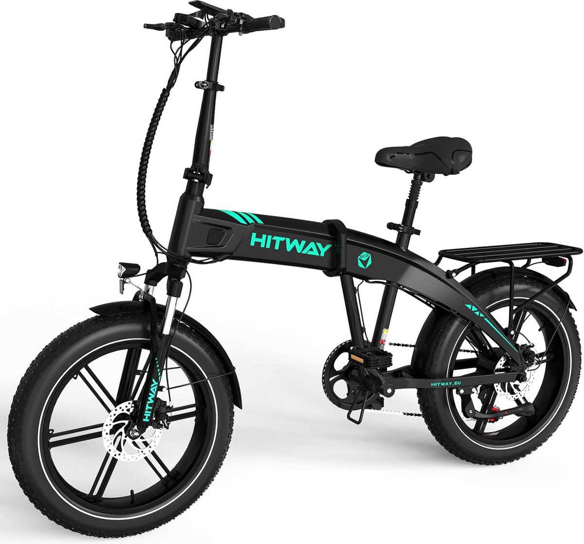 Hitway Elektrische Fiets BK36 - Trendy 20*4.0 Inch Fat Tire City Commuter EBike met Afneembare 48V 10.4Ah Lithium Batterij - Opvouwbaar Mountain E-Bike met 250W Motor - 7 Versnellingen - IP54 Waterdicht (8721161749592)