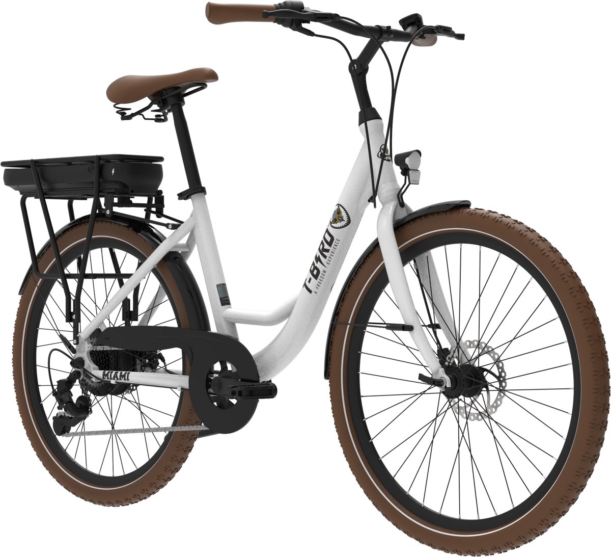 NETTLIFE Elekctrische Fiets 250W - 25km/h - Bereik 35-45km - 26×1.95 Band - Shimano 7 Versnellingen - wit - IP54 (8901573422775)