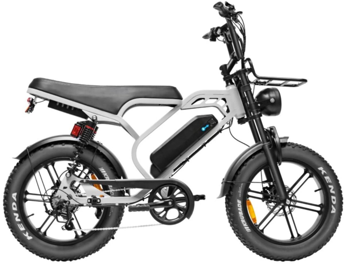 QMWHEEL V20 Limited Elektrische Fatbike - Dubbele Achtervering - 20 Inch - 250W Motor - 7 Versnellingen - 80 km Actieradius - Hydraulische Schijfremmen - Nardo Grijs (6152307759724)