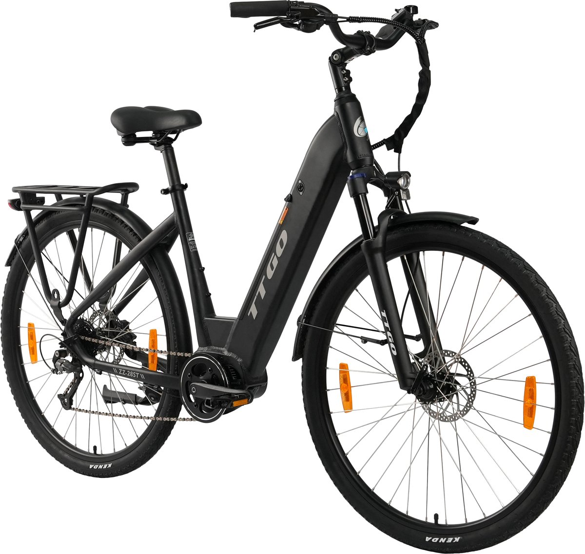 TTGO Elektrische Fiets 28 Inch - Elektrische Fiets Middenmotor - 250W Actieradius 110-130km - Topsnelheid 25 km/u - Hydraulisch remsysteem en schokdempers alu legering - Shimano 9-Versnelling - Voor lange reizen en dagelijks woon-werk - zwart (6978283814031)