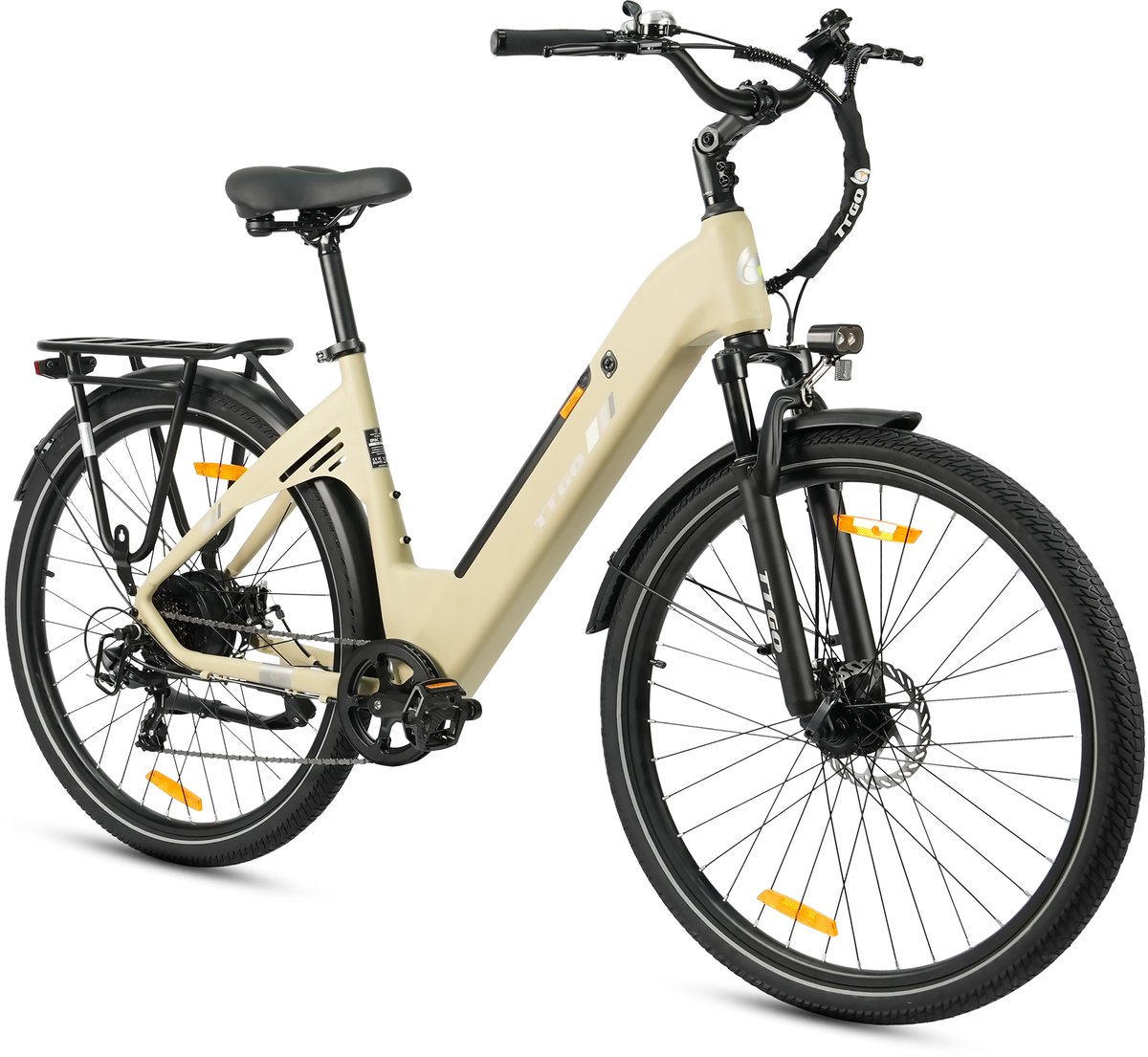TTGO Elektrische Fiets C3 SE - 28 Inch E-Bike Stadsfiets - 18Ah Accu tot 120 km Bereik - Shimano 7 Speed- Aluminium Frame - Geel (0762779284844)