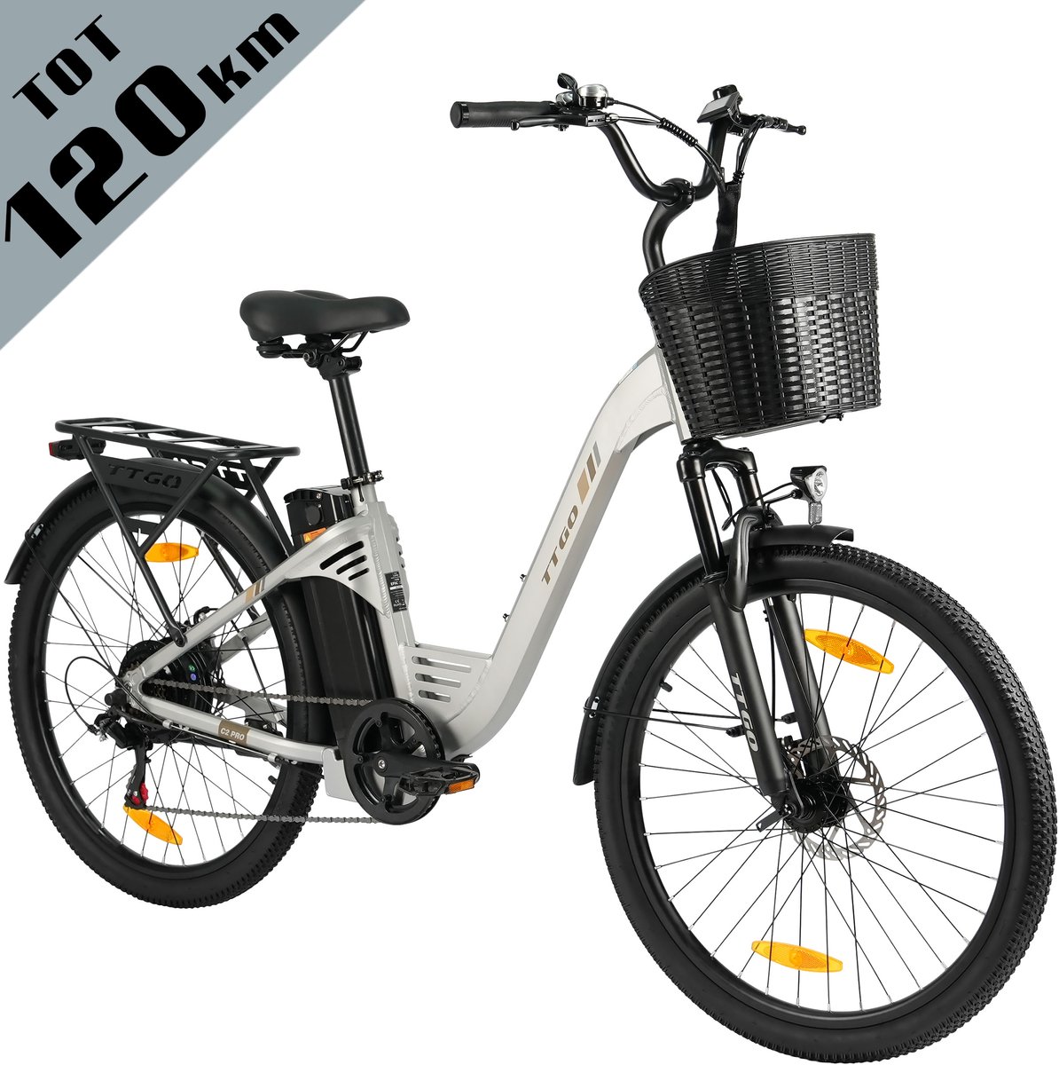 TTGO Elektrische Fiets - Tot 120 km Actieradius - 18Ah Accu - 26