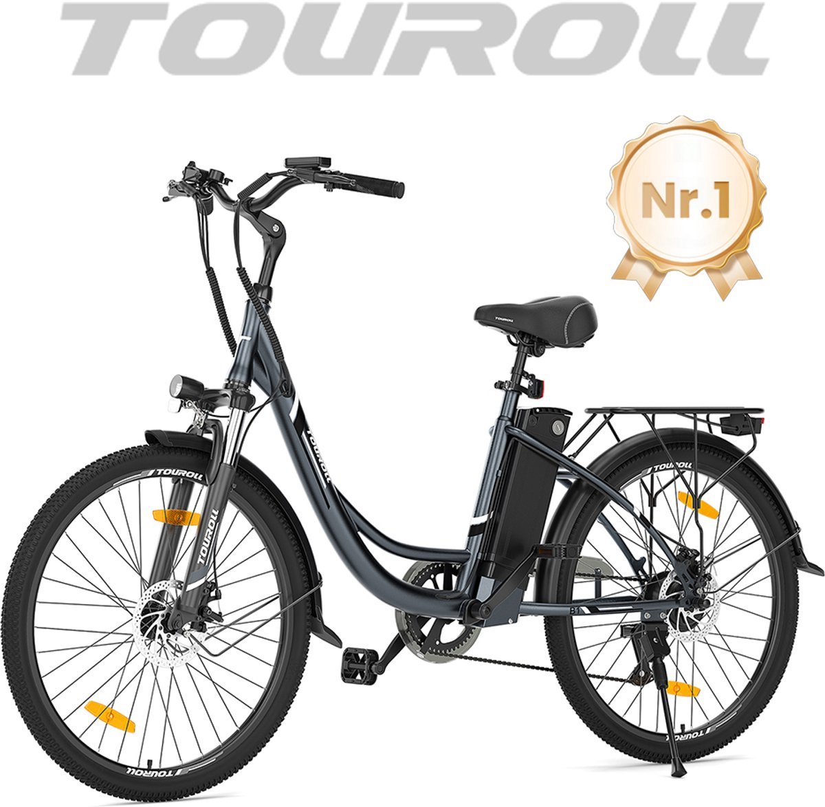 Touroll B1 Electric City Bike - 250W motor - 90km actieradius - 7 versnellingen (6975606872976)