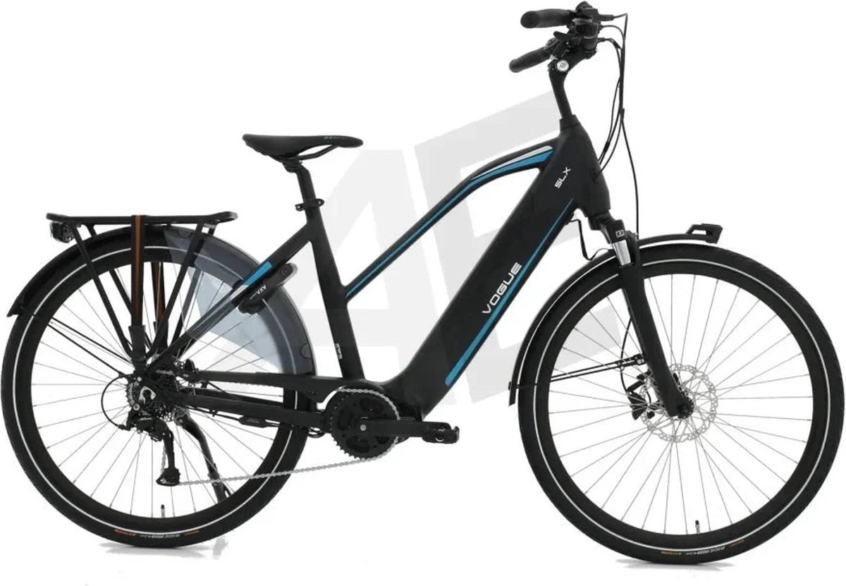 Vogue SLX M420 Elektrische Fiets 9RD Shimano Versnellingen 51cm met Hydraulische Remmen - Mat Zwart Blauw (8785307507187)