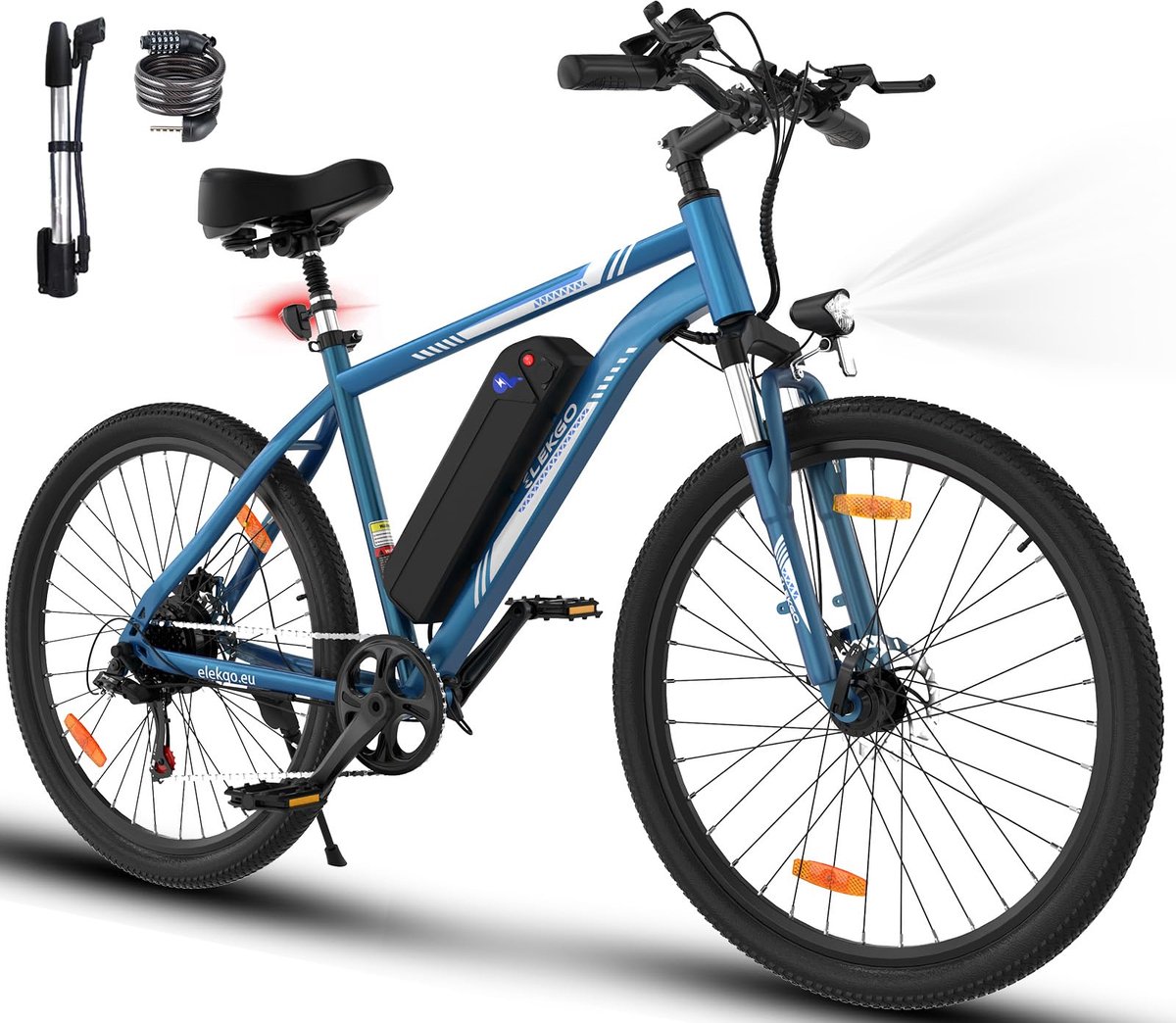 ELEKGO Elektrische Fiets EG15 - 26 Inch City Commuter EBike met Afneembare 36V 12Ah Lithium Batterij - Mountain E-Bike met 250W Motor - 7 Versnellingen - IP54 Waterdicht (0770651511575)