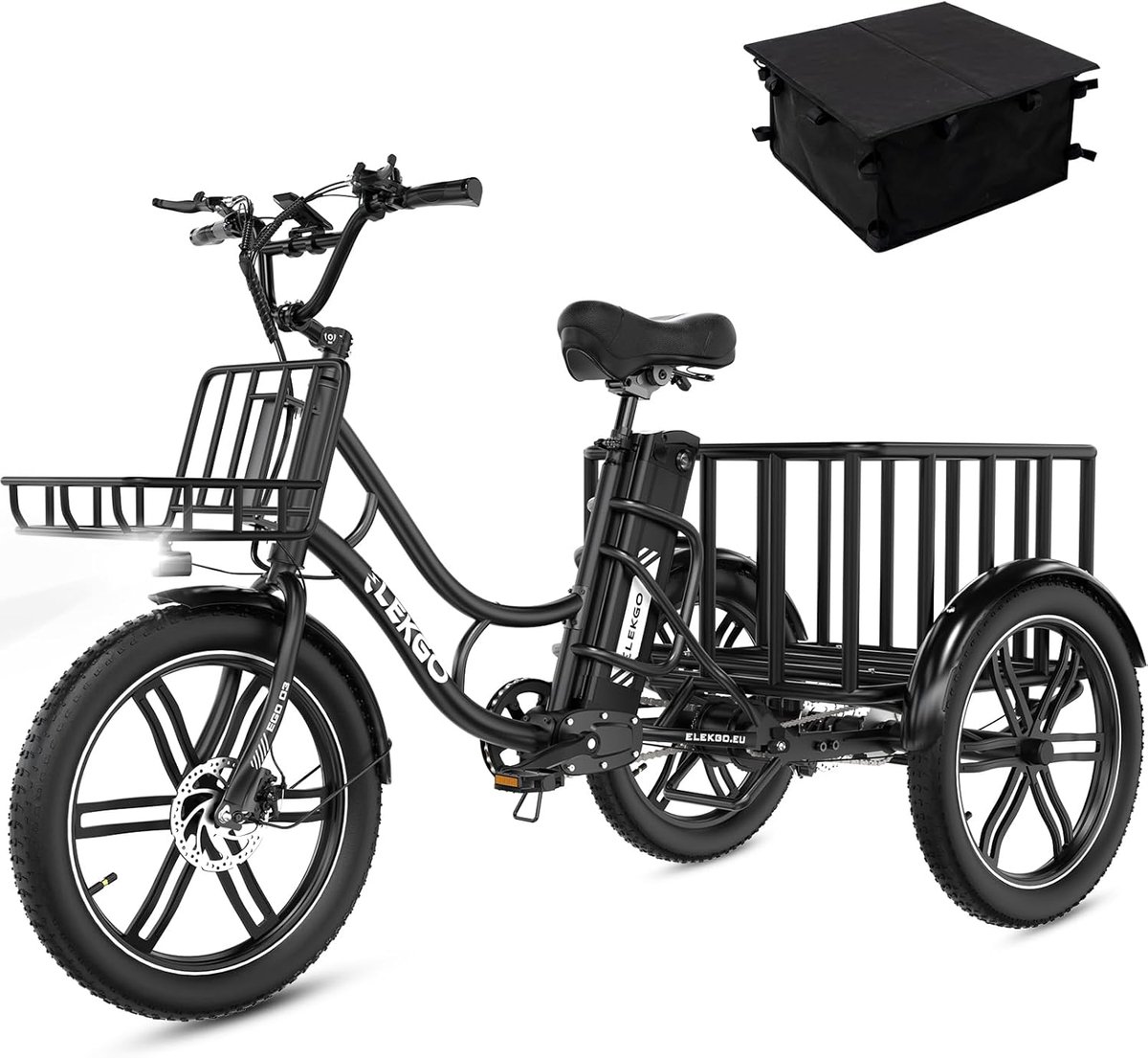 ELEKGO Elektrische driewieler EGO 03S - fiets voor boodschappen - 20 inch - 18Ah (8721082807920)