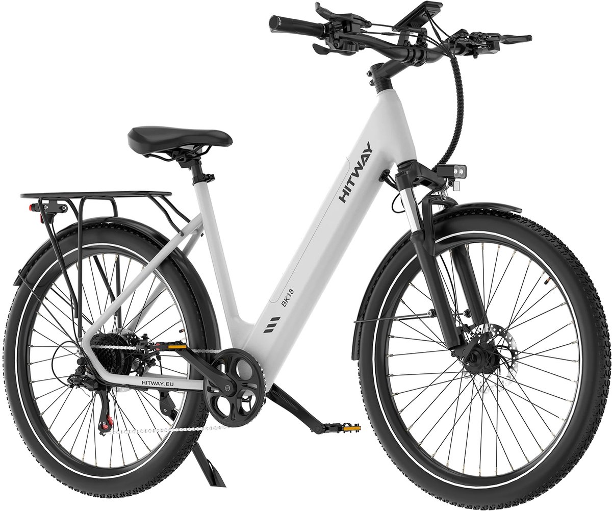 Elektrische Fiets Hitway BK18S - 27.5*2.8 Inch City Commuter EBike met Afneembare 36V 13Ah Lithium Batterij - APP Bediening (8721161749783)