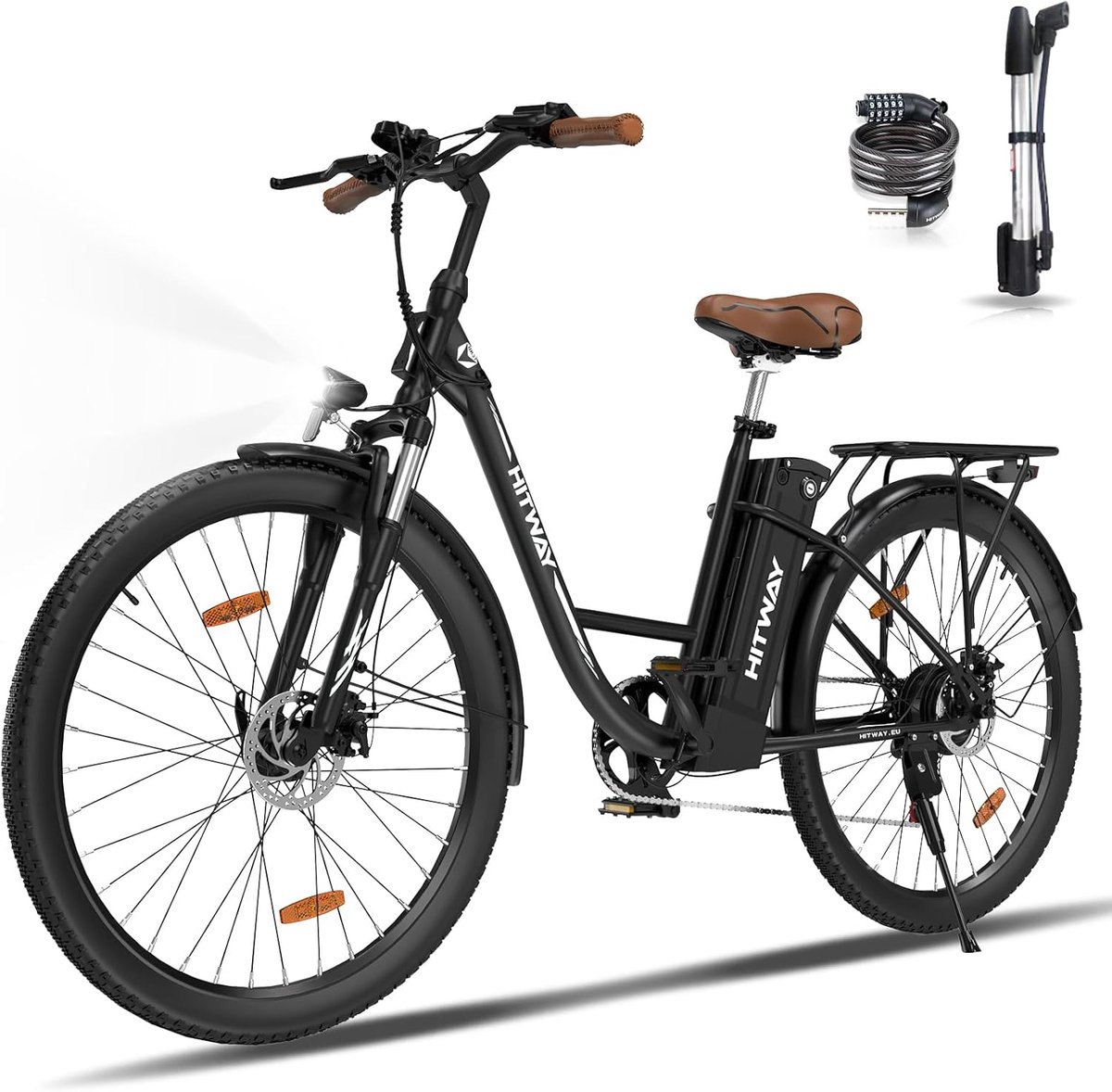 Elektrische Fiets Hitway BK31 - 28 Inch City Commuter EBike met Afneembare 36V 13Ah Lithium Batterij - Damesfiets - E-Bike met 250W Motor - IP54 Waterdicht (8721082807241)