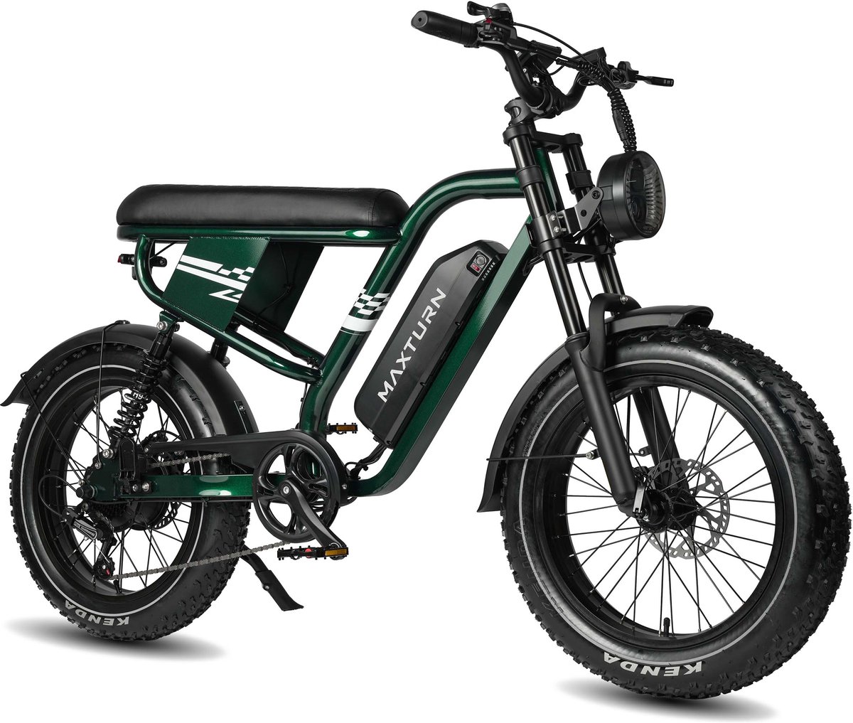 Maxtron MAX10 Elektrische Fiets - 20×4.0 Inch Fatbike - 48V 13.5Ah Accu - Actieradius tot 100 km - Mechanische Schijfremmen - Stadsfiets - Max. Belastbaar 180 kg -Groen (0717544480952)