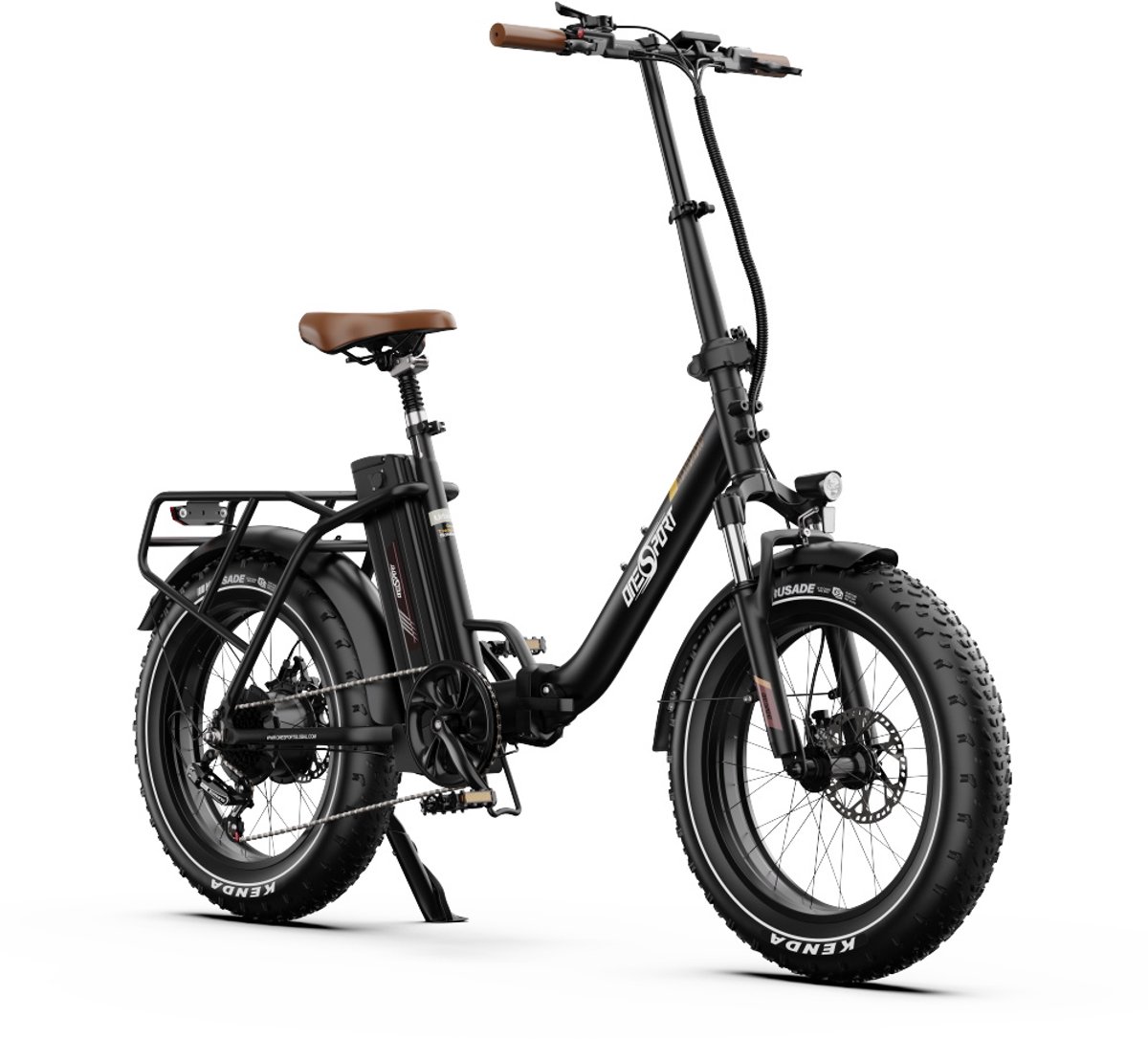 ONESPORT OT16Max Opvouwbare Elektrische Fiets - 864Wh Accu - Actieradius tot 120 km -20×4.0 Inch Fatbike - Aluminium Lage Instapframe - Shimano 7 Versnellingen - Hydraulische Schijfremmen - Max. Belasting 120 kg - Stads E-bike - Zwartbruin (0717544480433)