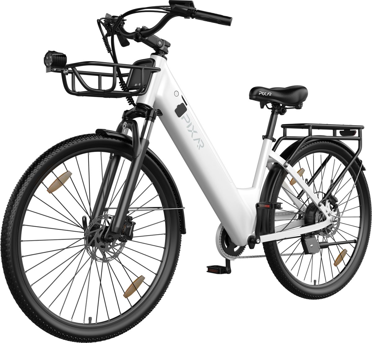 Pixar C1pro Elektrische Fiets - Actieradius 60-80km - Motor 250W - Battery 36V18AH (EVE) - Shimano 7 versnellingen - 28 Inch E-Bike Stadsfiets - Wit (6978283815076)