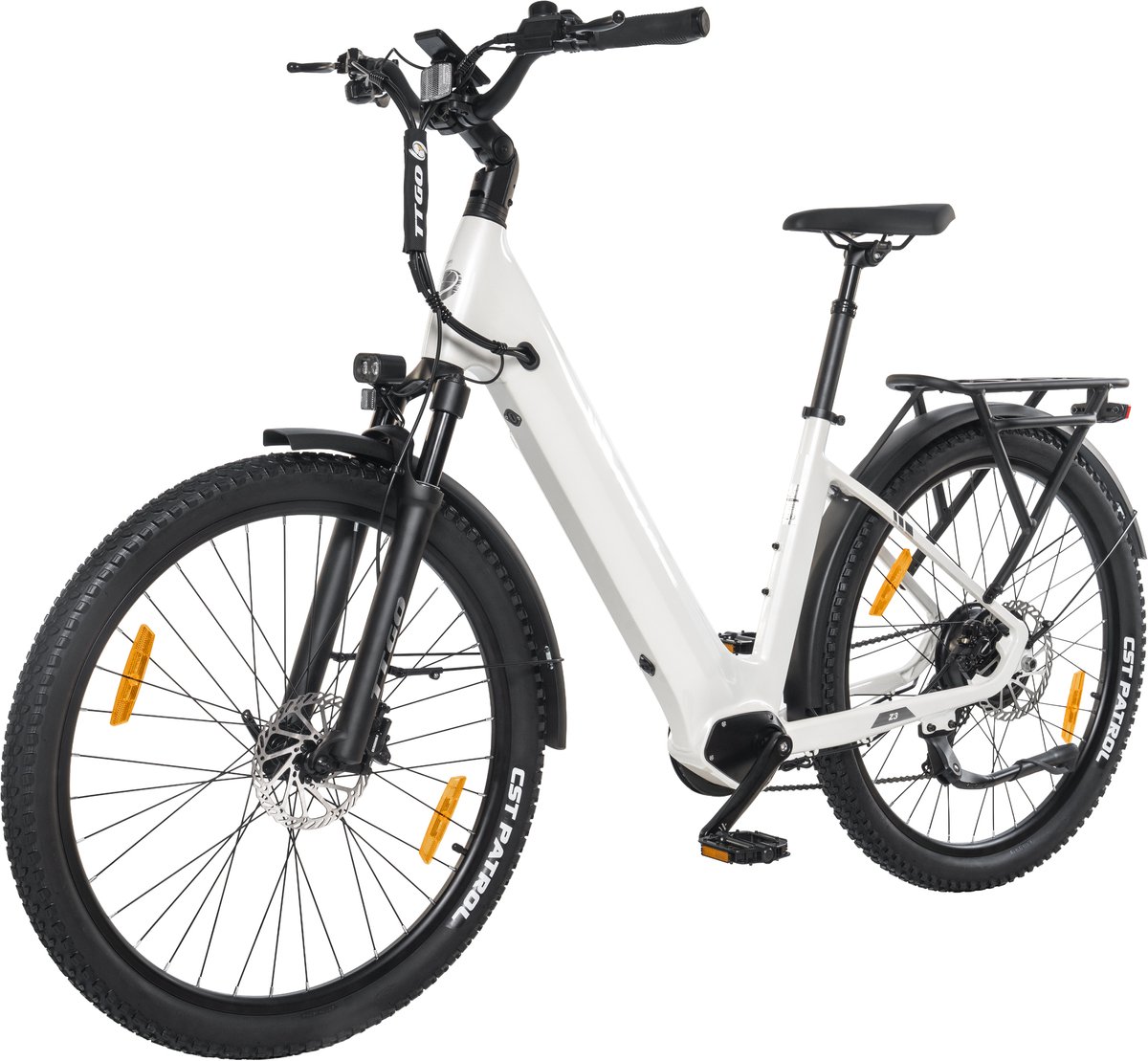 TTGO Z3 Elektrische Fiets - 250W Motor - 48V15Ah Accu - 27.5 Inch Banden - Max Snelheid 25km/u - Max Bereik 110-120km - Shimano 7 Versnellingen - Wit (9331522126468)