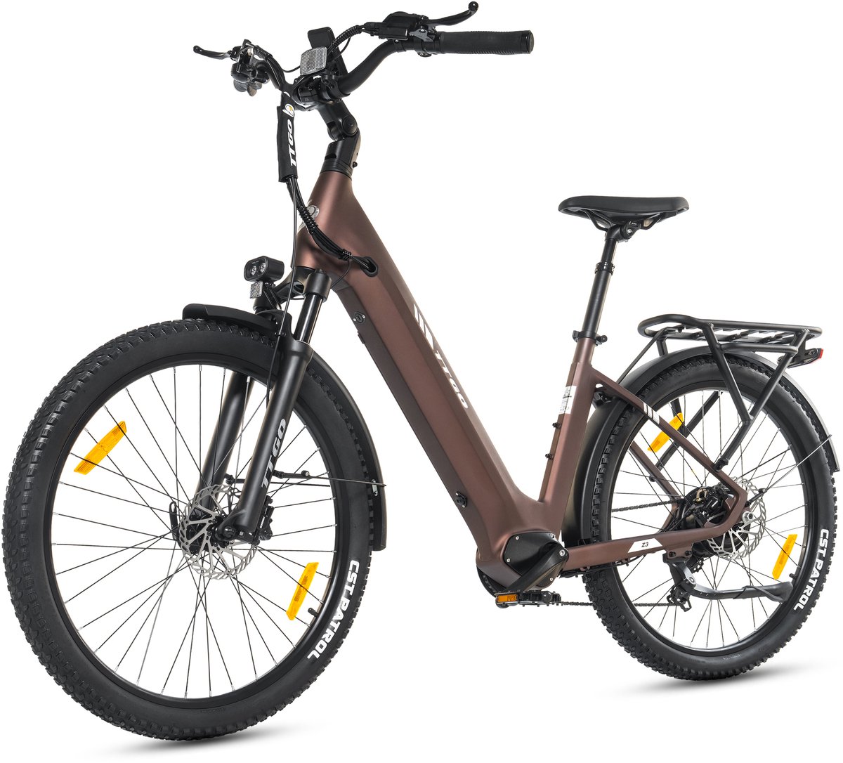 TTGO Z3 Elektrische Fiets - 27.5 Inch Stadsfiets - 720Wh Accu - Achterwielmotor - Actieradius tot 120 km - Shimano 7 Versnellingen - Hydraulische Schijfremmen -Bruin (0717544480372)