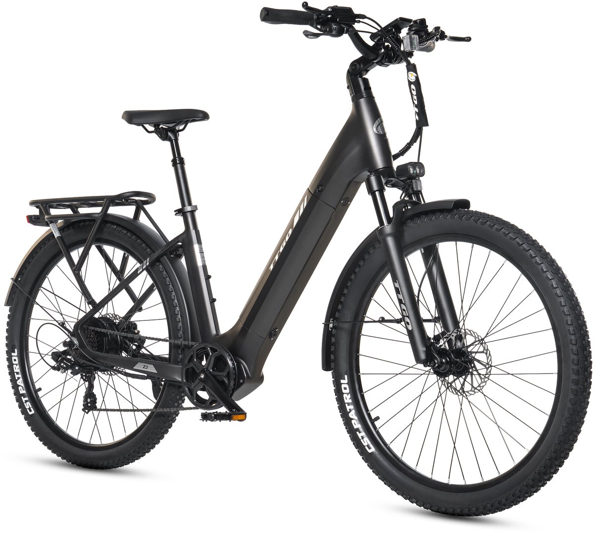 TTGO Z3 Elektrische Fiets - 27.5 Inch Stadsfiets - 720Wh Accu - Achterwielmotor - Actieradius tot 120 km - Shimano 7 Versnellingen - Hydraulische Schijfremmen -Zwart (0717544480310)