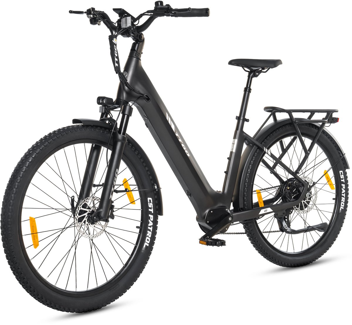 TTGO Z3 Elektrische Fiets - 48V 15Ah Accu (720Wh) - Achterwielmotor - Actieradius tot 120 km - 27.5×2.4 Inch Banden - LCD Display - Shimano 7 Versnellingen - Hydraulische Schijfremmen - Stadsfiets - Max. Belastbaar 125 kg - zwart (0717544480303)