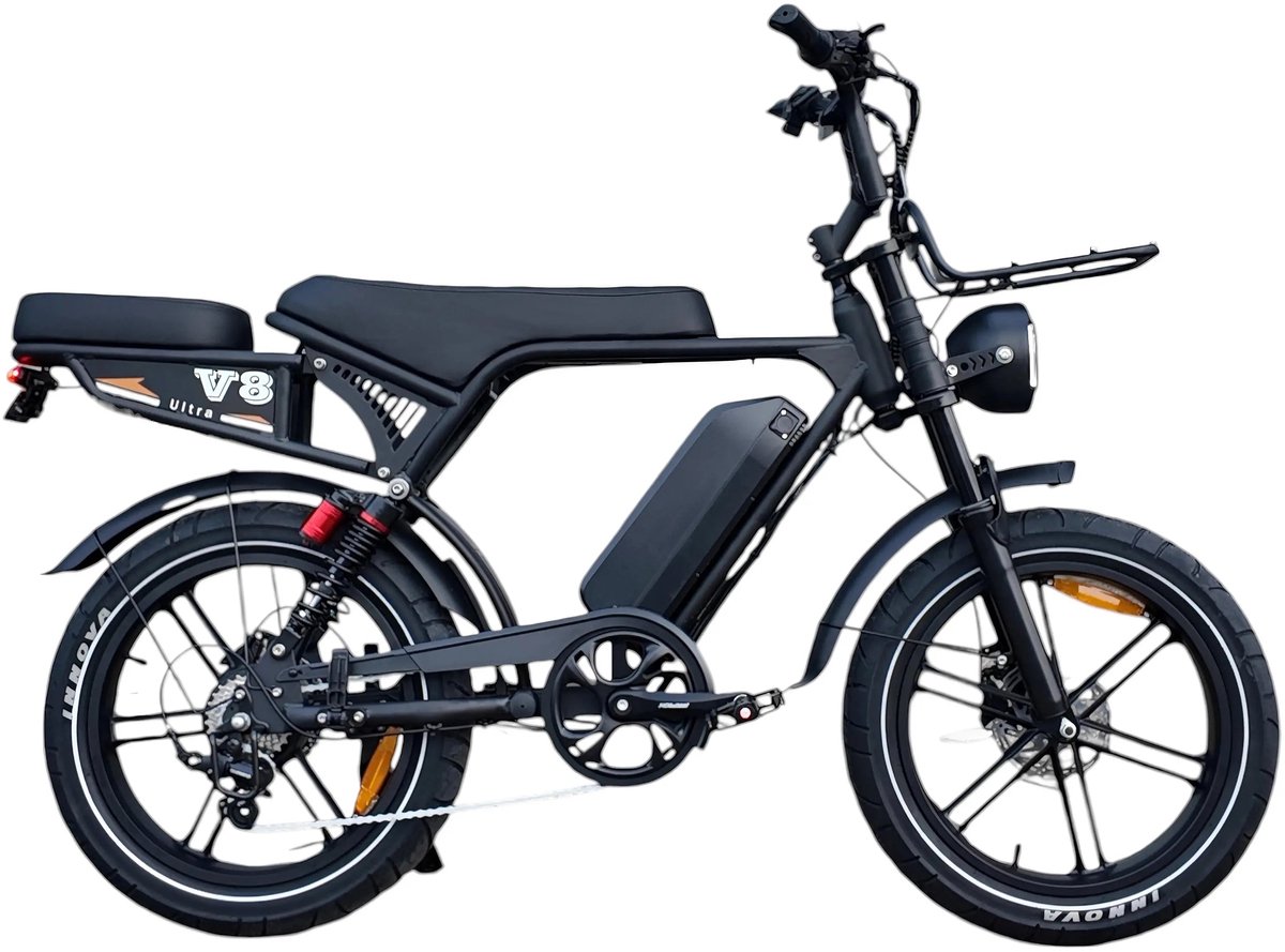 V8 Ultra Ouxi Fatbike - Zwart - 250W - 48V (8785307558776)