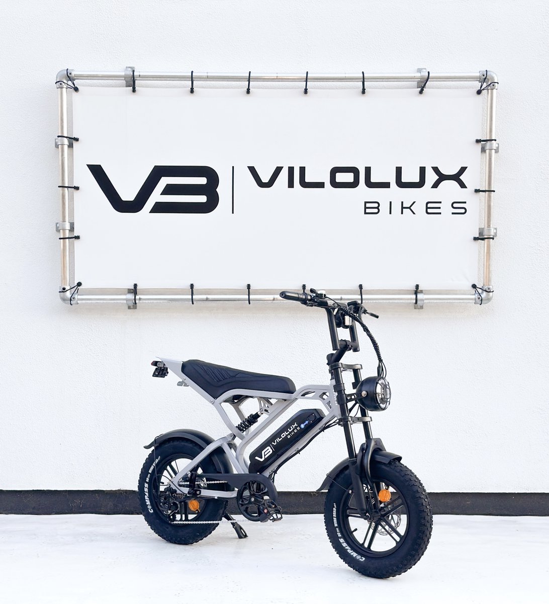 Vilolux Fatbike electrisch - Fatbike V20 Mini - NARDO GREY- Legaal - Rijklaar geleverd - 16 Inch - 2 Jaar garantie - Telefoontasje - Hydraulische remmen - 7 versnellingen Alarm (8721246491095)