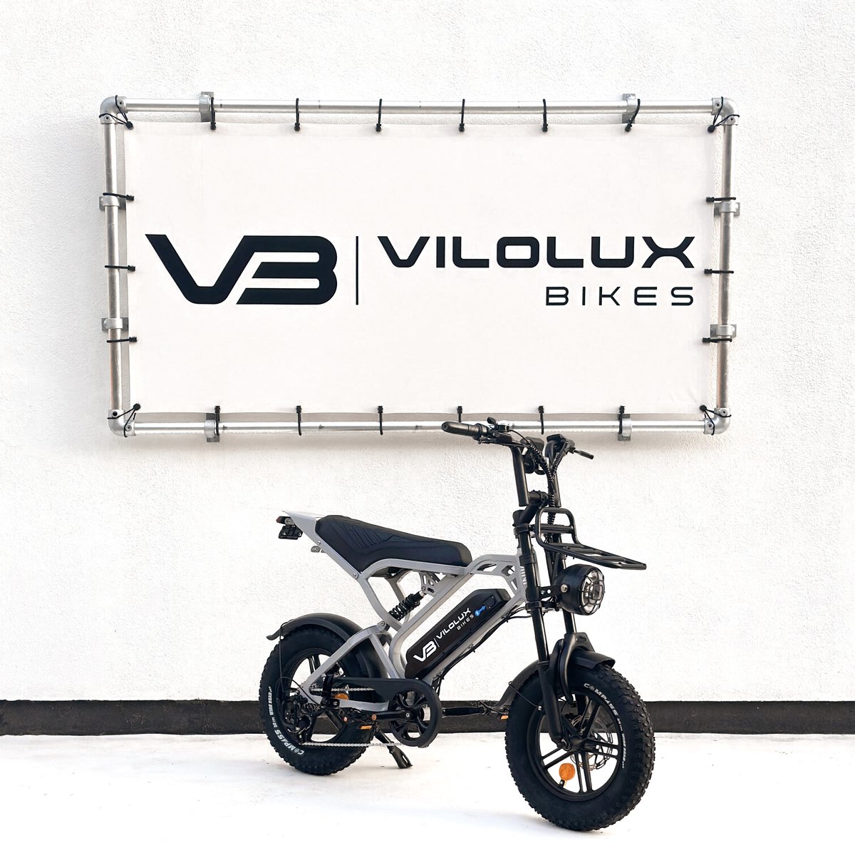 Vilolux Fatbike electrisch - Fatbike V20 Mini - NARDO GREY - Voorrek - Legaal - Rijklaar geleverd - 16 Inch - 2 Jaar garantie - Telefoontasje - Hydraulische remmen - 7 versnellingen Alarm (8721246491088)