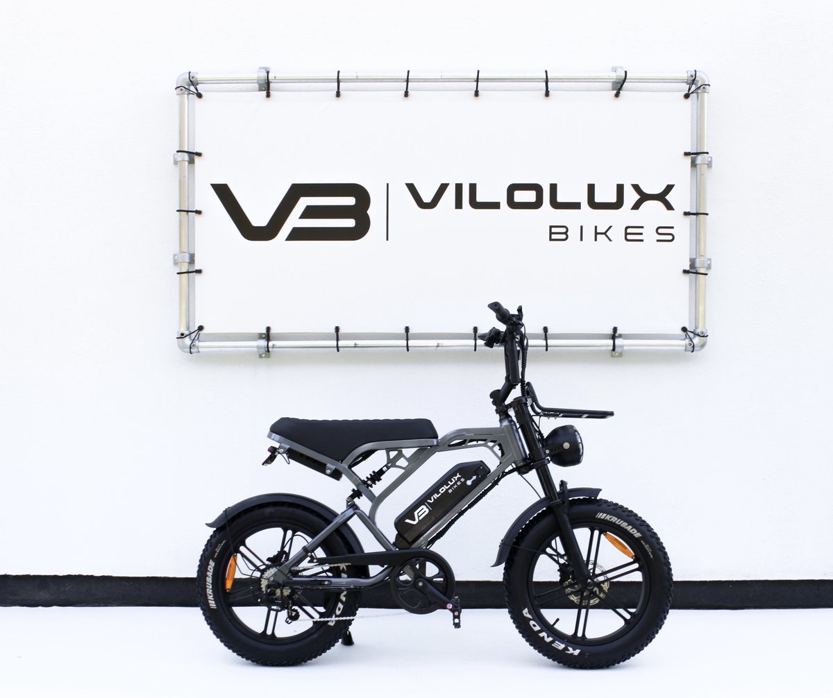 Vilolux Fatbike electrisch - Fatbike V20 PRO - DARK GREY - Voorrek - Legaal - Rijklaar geleverd - Niet opvoerbare fatbikes - 2 Jaar garantie - Telefoontasje - Hydraulische Remmen - Alarm - Voetsteunen - Legaal (8721161313472)