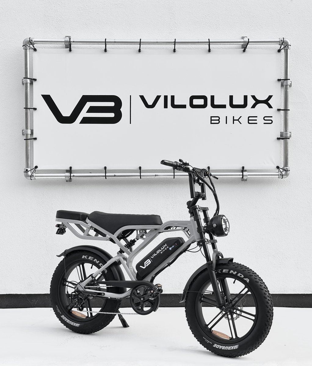 Vilolux Fatbike electrisch - Fatbike V20 PRO - NARDO GREY - Achterzit - Legaal - Rijklaar geleverd - 2 Jaar garantie - Telefoontasje - Hydraulische remmen - Alarm (8721246490685)