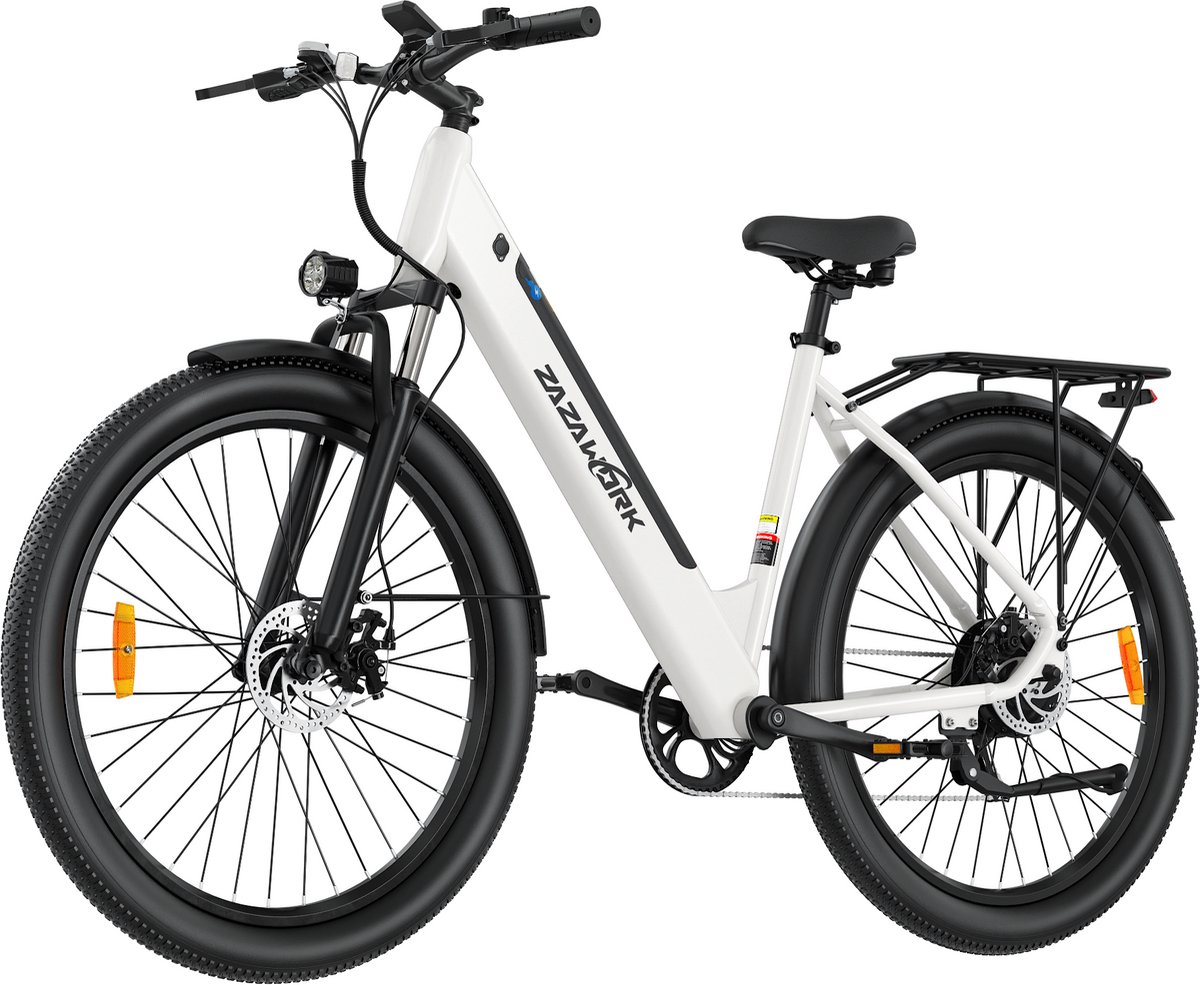 ZAZAWORK C28 Elektrische Fiets - 250W - 35Nm Koppel - 720Wh Accu (max 120km) - mechanische schijfremmen - Shimano 7 Versnellingen - 29 inch - Wit (8581708246713)