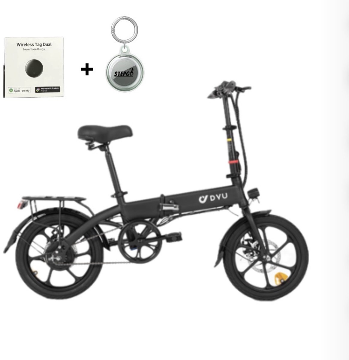 elektrische fiets - vouwfiets - DYU A1F PRO - opvouwbaar - 50/60 km bereik - inclusief tracker traceer systeem (8721325275486)