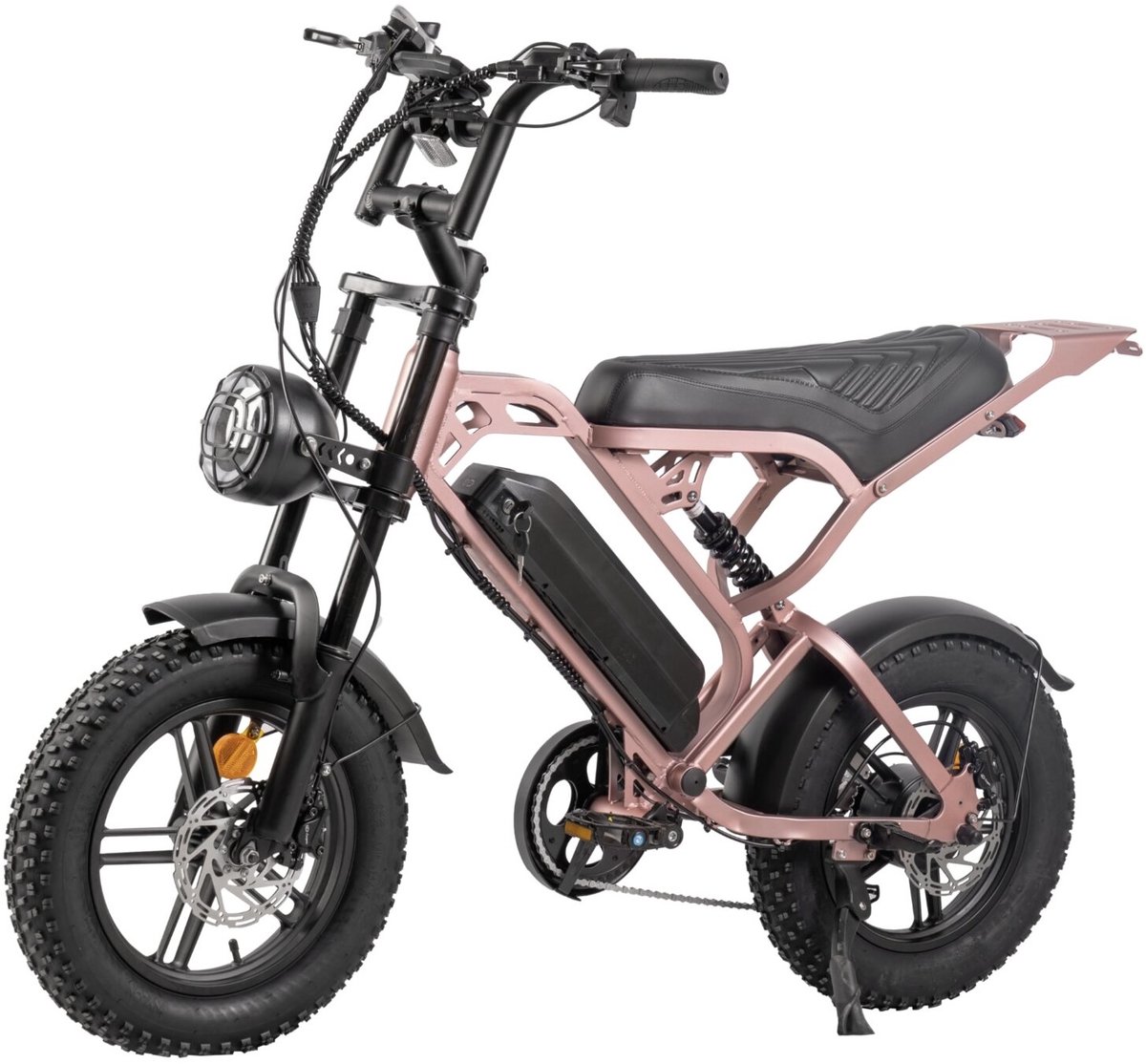 V20 Pro Mini Fatbike - Elektrische Fatbike 2025 - 16 Inch - Hydraulische remmen - Alarm - Rose Gold - Afneembaar bagagerek (8721249949104)