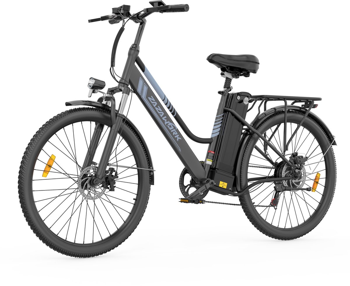 ZAZAWORK C26 PRO Elektrische Stadsfiets 250W Motor - Actieradius 120 km - 26 Inch - Zwart (8581708247819)